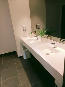 Photo de galerie - Nettoyage du lave-mains et du miroir