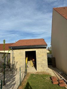 Photo de galerie - Construction , charpente, et pose de la toiture cache moineaux et pose de gouttière 