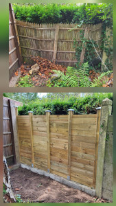 Photo de galerie - Cloture bois, materiaux fournis par le client.