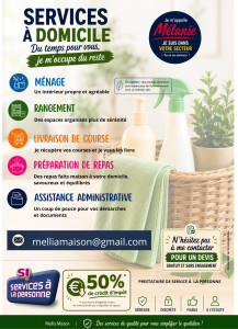 Photo de galerie - Je vous propose mes services à la personne pour vous faciliter votre quotidien et pour vous accompagner. Je vous propose différents services et je m’adapte à votre demande. N’hésitez pas à me contacter pour plus d’informations ou un devis gratuit.