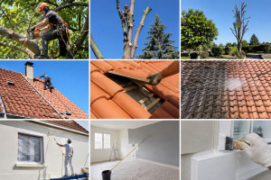 Photo de galerie - Nous réalisent tous vos travaux d’élagage, de  toiture et de peinture avec professionnalisme. Intervention rapide, travail soigné et devis gratuit pour particuliers et professionnels.