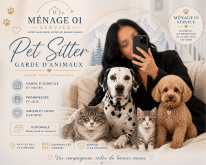 Photo de galerie - Amoureuse des animaux, je peux rendre visite à votre animal pendant vos absences (vacances, déplacements…).