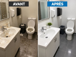 Photo de galerie - ✨ NETTOYAGE DES SANITAIRES – AVANT / APRÈS ✨
? Des sanitaires sales et entartrés retrouvent toute leur propreté grâce à un nettoyage minutieux et professionnel !
✅ Nettoyage et désinfection des toilettes
✅ Détartrage des lavabos et robinetteries
✅ Nettoy