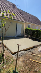 Photo de galerie - Création dalle beton pour une terrasse 