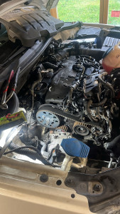 Photo de galerie - Remplacement kit distribution+ pompe à eau 2.0 TDI 