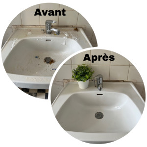 Photo de galerie - Le changement qui fait toute la différence : un espace avec des marques d'usage quotidien à un coin impeccable et totalement renouvelé.