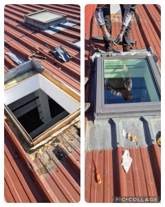 Photo de galerie - Remplacement de fenêtre de toit.