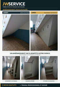 Photo de galerie - Fabrication et pose d'agencement sous escalier 