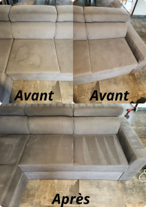 Photo de galerie - Avant après nettoyage complet Canape angle 