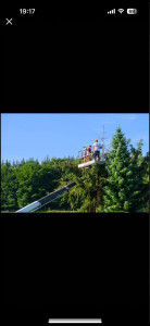 Photo de galerie - Etétage de sapin au véhicule nacelle