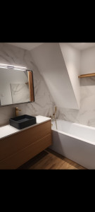 Photo de galerie - Carrelage imitation marbre 