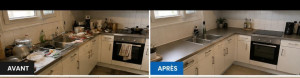 Photo de galerie - Avant et après nettoyage cuisine 