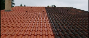 Photo de galerie - Avant après nettoyage de toiture