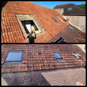 Photo de galerie - Remplacement velux 
Projection-Rotation