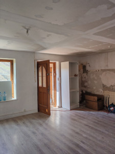 Photo de galerie - Placo plafond 
en attente de ponçage et peinture finition 