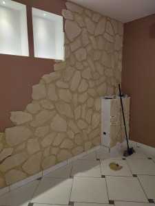 Photo de galerie - Pose pierre de parement 