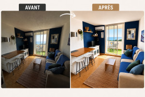 Photo de galerie - ✨ Avant / Après ✨ Un peu de lumière, de soin et de mise en valeur… et la pièce révèle tout son potentiel ?☀️ Un intérieur lumineux, chaleureux et prêt à accueillir de beaux moments ?