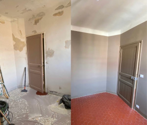 Photo de galerie - Mastic, poncer, lycée, poncer encore du coup de peinture