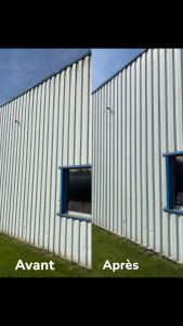 Photo de galerie - Nettoyage d’une façade de garage 