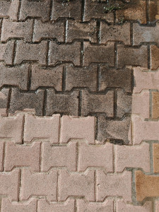 Photo de galerie - Nettoyage d'une terrasse en pavés autobloquants.