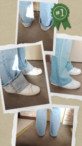 Photo de galerie - Ourlet sur pantalon stretch.