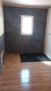 Photo de galerie - Douche à l'italienne plus pose de carrelage sol et mur