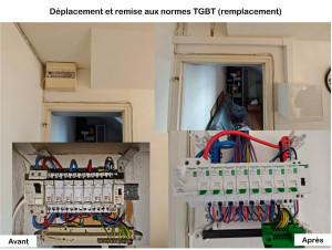 Photo de galerie - Remise aux normes tableau électrique
Déplacement et changement tableau électrique