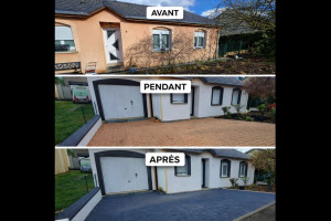 Photo de galerie - Peinture extérieure façade et pavé