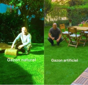 Photo de galerie - Gazon en rouleaux natutel et artificiel 