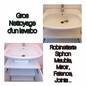 Photo de galerie - Gros nettoyage d'un lavabo+meuble 