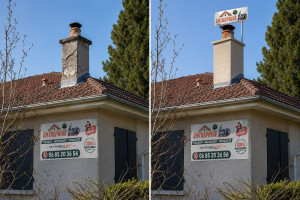 Photo de galerie - Réparation cheminée , solin,  finition, entretien 
Merci pour la confiance ? 
Merci pour les panneaux publicitaires affichés chez ma cliente 15jours. 


