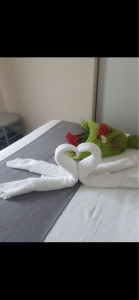 Photo de galerie - Nettoyage de la chambre avec un petit plus pour une occasion particulière.