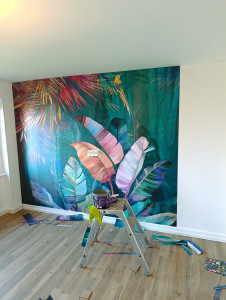 Photo de galerie - Pose papier peint imprimé 