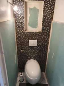 Photo de galerie - Pose de toilette suspendue 