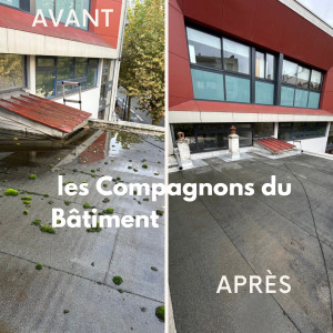 Photo de galerie - Étanchéité sur toit terrasse à l’international School Bordeaux