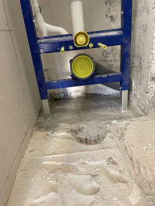 Photo de galerie - Pose de bâti support sur dalle 