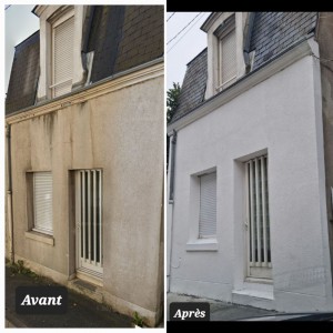 Photo de galerie - Rénovations façade: rebouchage fissures / décapage/ peinture