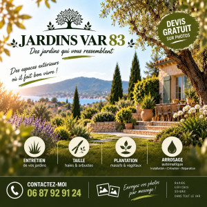Photo de galerie - Entretien et remise en état de jardins : taille de haies et arbustes, débroussaillage, tonte, désherbage, nettoyage et évacuation des déchets verts. Intervention dans le Var.