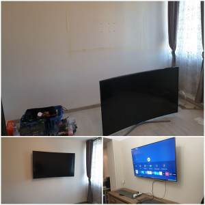 Photo de galerie - Je propose un service professionnel d’installation et d’accrochage de télévisions sur tous types de murs (placo, béton, brique, bois), quelle que soit la taille ou le poids de votre TV.
