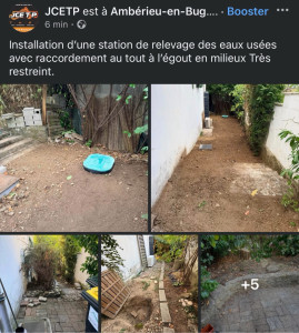 Photo de galerie - Installation d’une station de relevage des eaux usées avec raccordement au tout à l’égout en milieu Très exiguë.