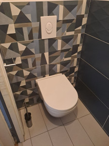 Photo de galerie - Pose WC suspendu  avec faïence 