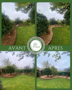 Photo de galerie -  - Préparation et nettoyage des massifs - Mise en place d’un paillage naturel pour limiter les mauvaises herbes et conserver l’humidité - Ajout de plantations adaptées au mois d’avril pour apporter couleur et structure