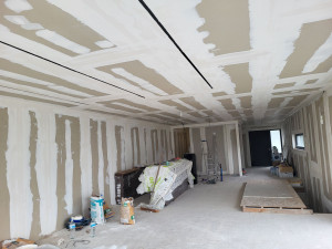 Photo de galerie - Réalisation de faux plafond, contre cloisons et enduit