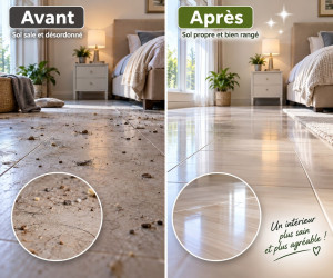 Photo de galerie - ✨ Nettoyage Sol Impeccable - Votre Intérieur Plus Sain & Agréable | Avant / Après Réel

