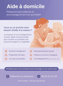 Photo de galerie - Aide à domicile, ménage, courses, aide administrative, maintien de la vie sociale 