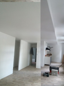 Photo de galerie - Peinture de finition et pose de toile de verre 