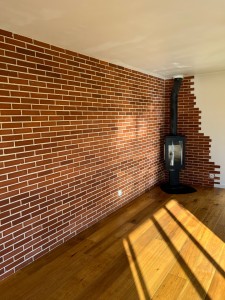 Photo de galerie - Pose brique de parement 