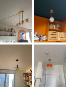 Photo de galerie - Installation de plafonniers décoratifs.