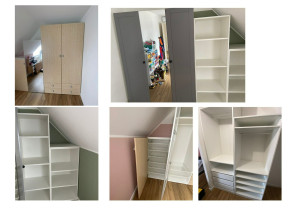 Photo de galerie - Montage 3 grand dressing IKéa en Pax avec plussieurs élements différent ( Travail réalisé proprement et évacuation des carton et emballage)