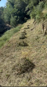 Photo de galerie - Ratissage des planches pour regrouper les végétaux.